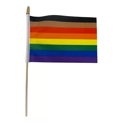 People Of Color Gay Pride Mini Stick Flag LGBT LGBTQ+ Small Hand Held Parade POC • $5.99
