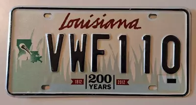 🐾 2011 2012 Louisiana  200 Years  License Plate (vwf110) Very Nice • $14.95