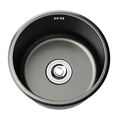 Undermount Stainless Steel Kitchen Sink Round Black Small Drop In Bar Sinks • £58.43