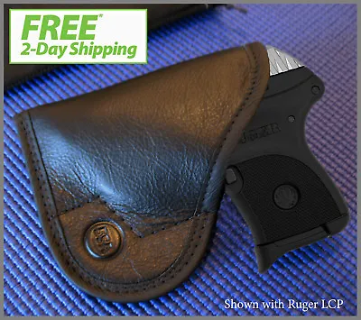 5 STAR CONCEALED CARRY - Leather Pocket Holster Fits Ruger LCP M&P BodyGuard • $15.95