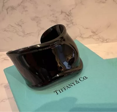 Tiffany & Co. Elsa Peretti Black Bone Cuff Bangle Bracelet  M Size Left Hand • $794.99