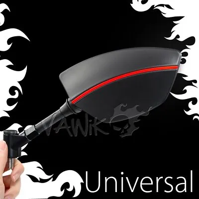 VAWiK Mirror Redline Black W/ Red Belt Emark Approved Fits Minibike • $56.90