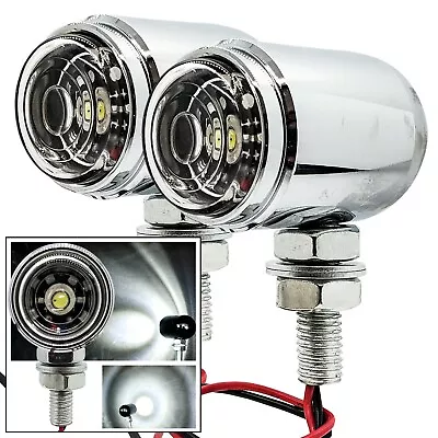 Chrome  Motorcycle LED Lights DRL Fog Running Cruiser Chopper Headlight 6000K Mx • $39.99