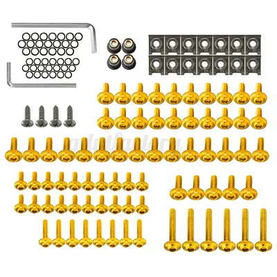 £14.59 • Buy Fairing Bolt Kit For Sportbikes Motorcycle Fastener Clip Screw Nut 137pcs Yellow
