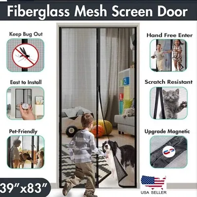 Magnetic Screen Door Retractable Mesh Net Pet Patio Hands Free Mosquito Magic • $9.25