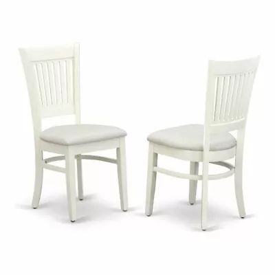 East West Furniture Vancouver 37  Fabric Dining Chairs In White (Set Of 2) • $143.97