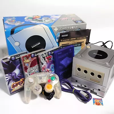 Nintendo GameCube Console Controller Gameboy Player Silver Box W/Pokemon Games • £333.21