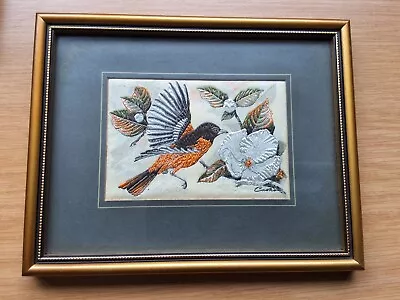 BALTIMORE ORIOLE Woven Silk Picture J & J Cash Collectors Range Birds  VTG VGC • £13.99