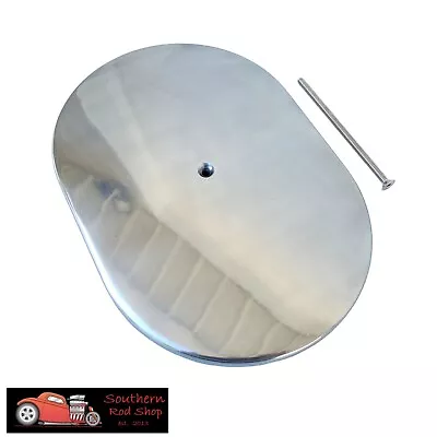 12  Oval Polished Smooth Aluminum Air Filter Cleaner Lid Only 4 Barrel • $39.95