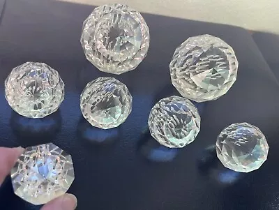 7 Vintage Multi-Faceted Crystal Chandelier Prisms -Sparkles • $60