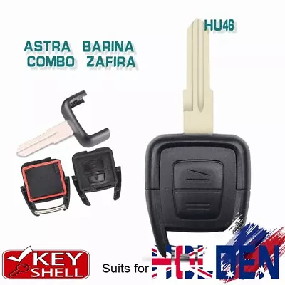 Suit Holden Astra Barina Combo Zafira HU46 - 2 Button Remote Key Shell Case Fob • $10.80