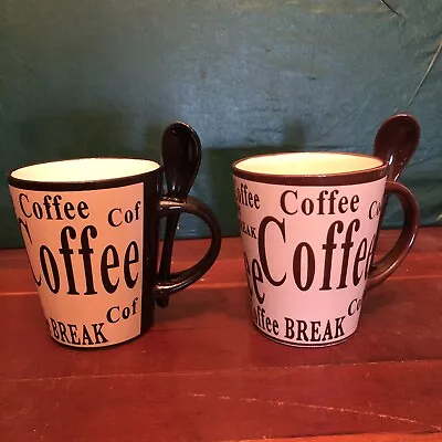 Mr Coffee Coffee Break Ceramic 8 Oz Coffee Cups Set Of 2 EUC Coffee Mugs • $8.50