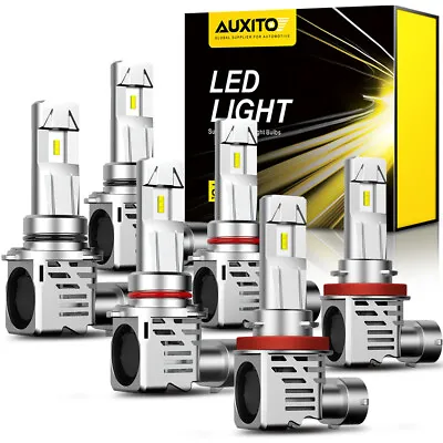 6x 9005+9006+H11 LED Headlight High Low Beam Bulbs Kit Super White Bright Lamps • $47.99