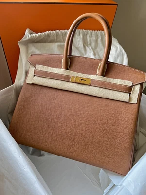 $25000 • Buy Authentic Hermes Birkin 35 Togo Leather Gold On Gold - Like New Condition