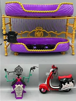 Lot Monster High Bunk Bed Ghoulia Scooter Secret Creepers Crypt Accessories • $43.99