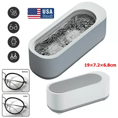 Jewelry Cleaning Machine Portable Eyeglasses Watches Heads Ultrasonic Cleaner US • $7.42