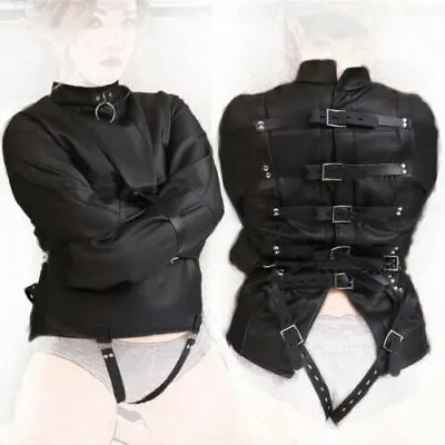 $39.99 • Buy USA Asylum Straight Jacket Costume S/M L/XL BODY HARNESS Restraint Armbinder