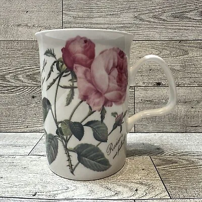 ROY KIRKHAM Redoute Roses 10oz Coffee Mug Bone China 4x3” England Vintage 1996 • $9.79
