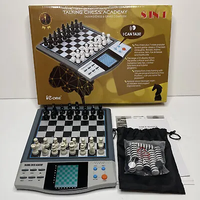 Electronic Voice Chess Master Talking Computer Set Magnetic Checkers 8 Games In1 • $59.99