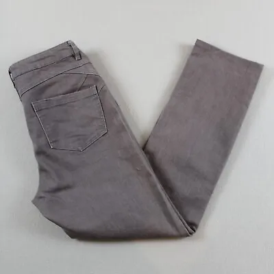 W Lane Jeans Womens Size 8 Grey Zip Denim Regular Mid Rise Straight Hemmed #179 • $9.95