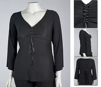 NEW!  Zaftique ADJUSTABLE DIVA Top BLACK 0Z 2Z 3Z / 14 20 24 / Large & 2X 3X • $36.99