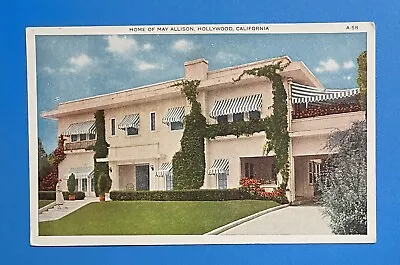 May Allison Silent Film Star Home Hollywood California CA Vintage Postcard • $3