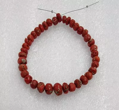 100% Natural Italian Sea Red Coral Beads Mediterranean Coral Loose Bead Gemstone • $73.40