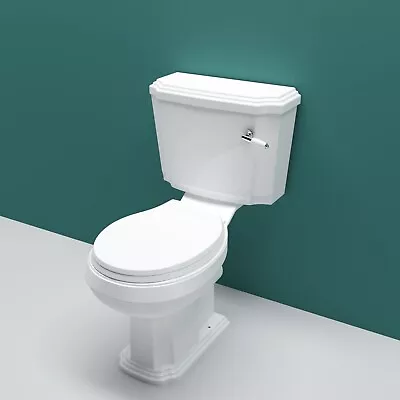 AICA Bathroom Traditional Victorian Style Close Coupled Toilet Pan Cistern Seat • £129.97