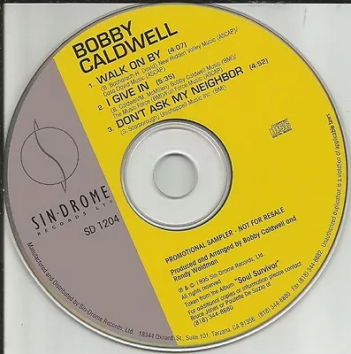 BOBBY CALDWELL Walk / Give / Don’t Rare 1995 3TRX SAMPLER PROMO DJ CD Single USA • $24.99