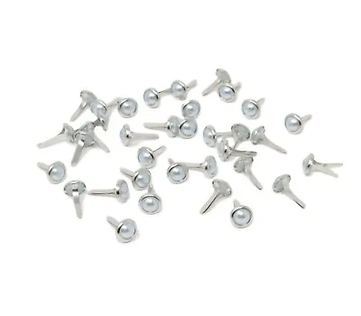 BRADS FOR CRAFTS & SCRAPBOOKING ROUND PALE BLUE PEARL BRADS 8MM X 12MM APROX 50 • £4.96