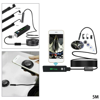 £18.84 • Buy 5M 8 LED Endoscope Borescope Inspection WiFi Camera Scope For IPhone Android NEW