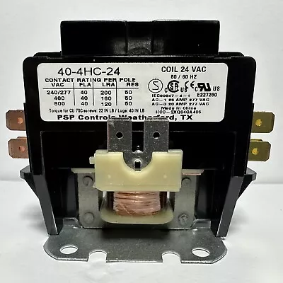 40-4HC-24 2 Pole 40 Amp Contactor 24 VAC Coil PSP Controls • $22.99