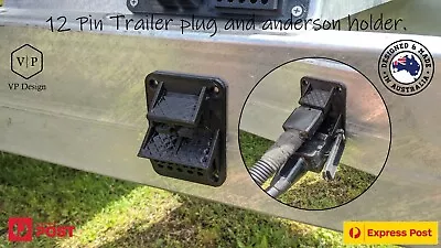 $26.97 • Buy Caravan 12 Pin And Anderson Style Plug Trailer Plug Holder 