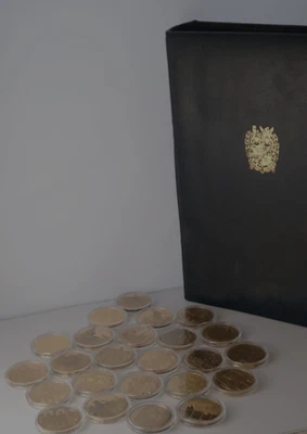 £539 • Buy Churchill Centenary Collection - 24 Solid Silver Gilt Coins - John Pinches 1974.