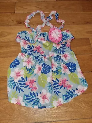 £1.99 • Buy *perfect Paws* Gorgeous Pet Dog Tropical Floral Frill Dress Outfit Bnwt