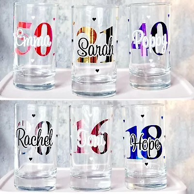 Personalised Birthday Milestone Shot Glasses 16th 18th  21st 30th X • £6