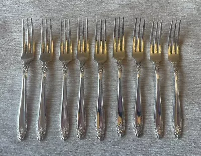 9 Strawberry Forks Eldan ELD15 Silver Nickel PRELUDE Japan Silverware Flatware • $51