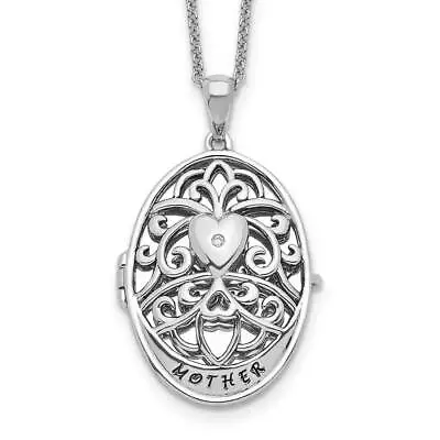 Sterling Silver CZ Antiqued MOTHER I Love You More 18in. Necklace 18  • $153.93