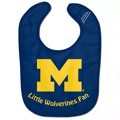 NCAA Michigan Wolverines Baby Infant ALL PRO BIB LITTLE FAN Blue • $15.99