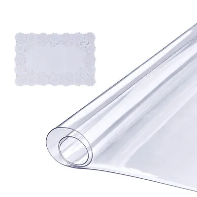 VEVOR PVC Table Protector 18 X 48 Inch Clear Plastic Desk Protector 1.5 Mm Thick • £5.75