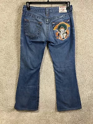 VTG True Religion Buddha World Tour Billy Jeans 31x31 Embroidered Bootcut Flare • $55.97