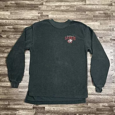 Vintage Buffalo Sabres GOATHEAD Fleece LS Shirt Medium Grey VTG NHL 90s • $29.99