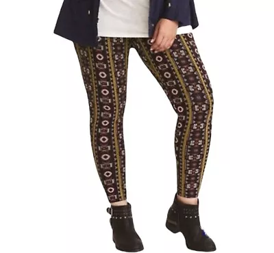 Torrid Plus Size 2X Tribal Print Leggings Pants Southwest Aztec Stretch Pull On • $23.95