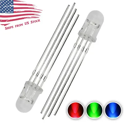 10pcs 5MM 4pin Common Anode Diffused RGB Tri-Color Red Green Blue LED Diodes US • $5.79