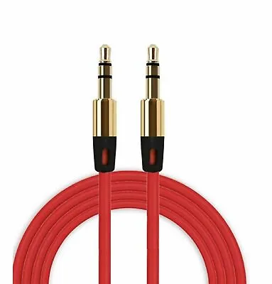 3.5mm Male To 3.5mm Male Aux Cable Cord Car Audio Headphone Jack Red • $2.95