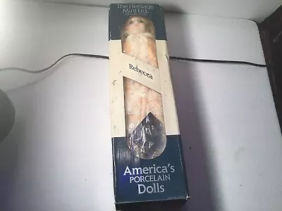 The Heritage Mint Ltd. Collection REBECCA Porcelain 16  Doll NEW IN BOX 1989 • $20