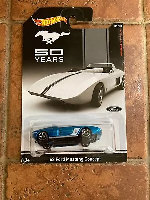 Hot Wheels Mustang 50 Years ‘62 Ford Mustang Concept 1:64 Scale • $8