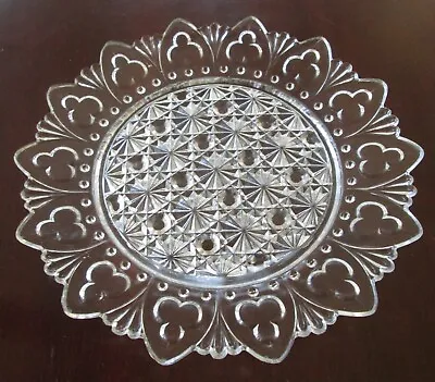 EAPG Canton Glass ORION THUMBPRINT; Daisy Button Trefoil Rim Plate 9 3/4  1894 • $34.95