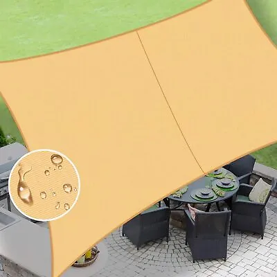 Heavy Duty Waterproof Sun Shade Sail Rectangle Square 180GSM PES 98% UV Block • $27.99