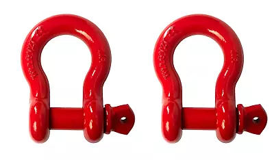 2x 7/8  Red Bow Shackle D-Ring Zinc Plated W 1  Clevis Screw Pin 14000 Lbs Tow • $30.39